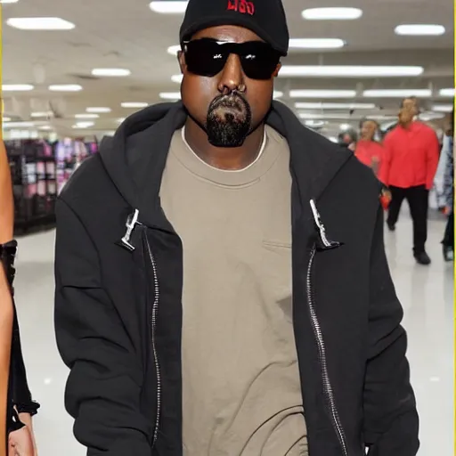 Image similar to kanye west goes goblin mode in the middle of a target aisle