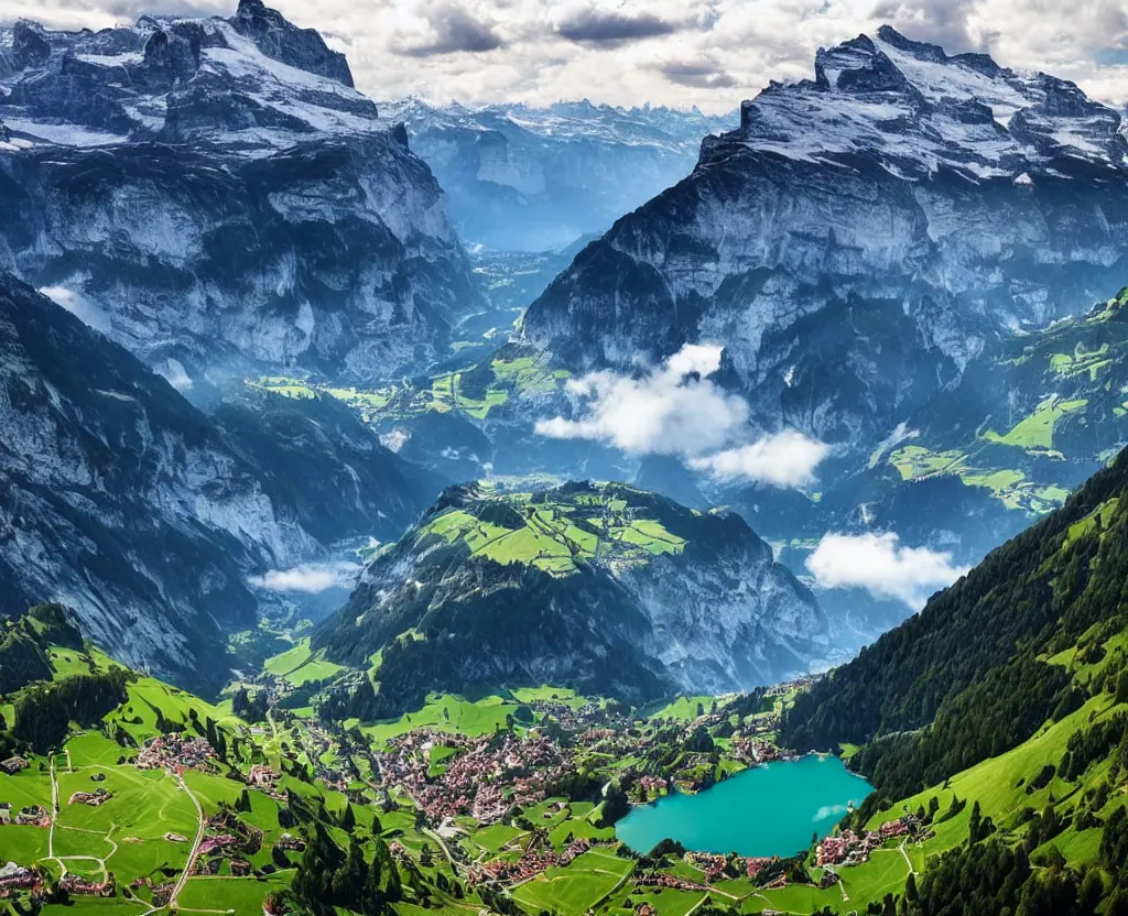 Image similar to Amazing Switzerland Landscape that are out of this world 8k