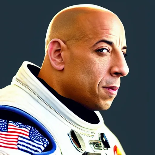 Prompt: Vin Diesel in astronaut suit in space