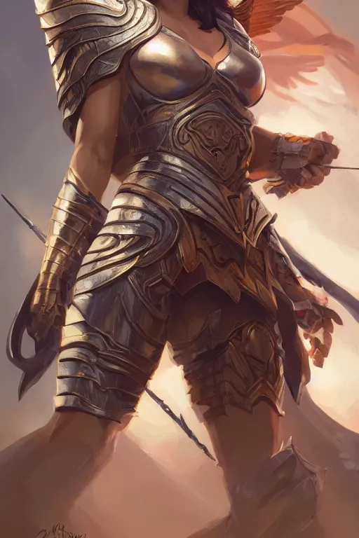 Image similar to amazon valkyrie athena, d & d, fantasy, portrait, highly detailed, headshot, digital painting, trending on artstation, concept art, sharp focus, illustration, art by artgerm and greg rutkowski and magali villeneuve