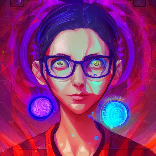 Image similar to skill magic geek inside matrix deepdream radiating a glowing aura stuff loot legends stylized digital illustration video game icon artstation lois van baarle, ilya kuvshinov, rossdraws,