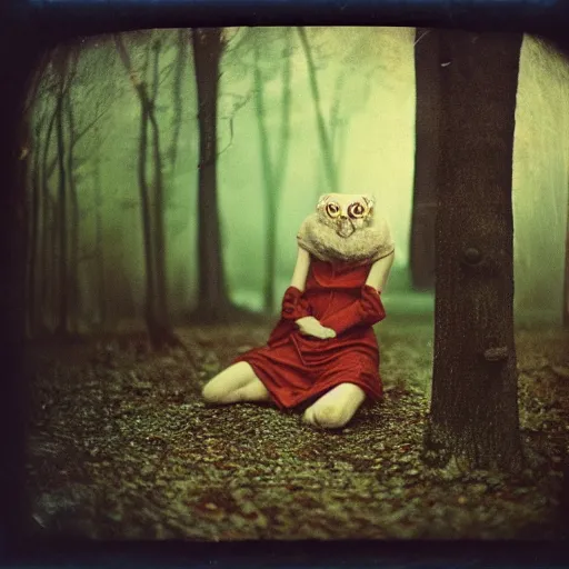 Image similar to kodak portra 4 0 0, wetplate, photo of a surreal artsy dream scene, horror, animal, carneval, grotesque