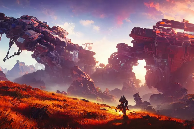 Image similar to scorcher machine mecanical creature robot of horizon forbidden west horizon zero dawn radiating a glowing aura global illumination ray tracing hdr fanart arstation by ian pesty and alena aenami artworks in 4 k