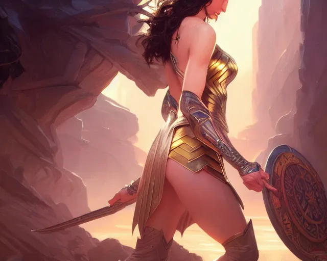 Prompt: photography of gal gadot, deep focus, d & d, fantasy, intricate, elegant, highly detailed, digital painting, artstation, concept art, matte, sharp focus, illustration, hearthstone, art by artgerm and greg rutkowski and alphonse mucha