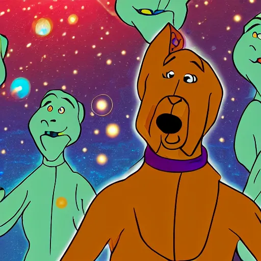 Prompt: Liminal space in outer space, Scooby Doo style