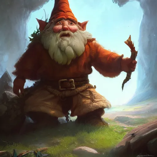 Prompt: gnome druid, by justin gerard and greg rutkowski, digital art, realistic painting, fantasy, character design, trending on artstation