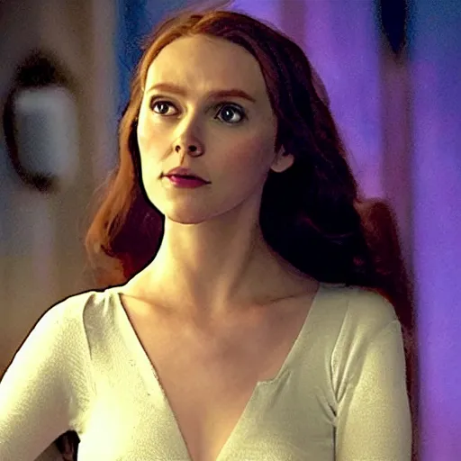 Image similar to Scarlet Witch pregnant, movie screencap