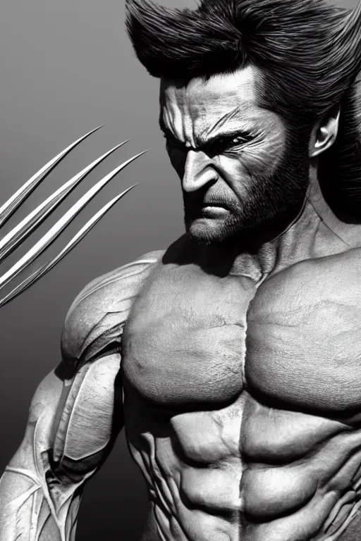 Prompt: Wolverine,muscle extremely detailed, full face, mouth, trending on artstation, pixiv, cgsociety, hyperdetailed Unreal Engine 4k 8k ultra HD, WLOP