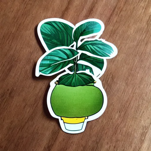 Prompt: cute house plant sticker