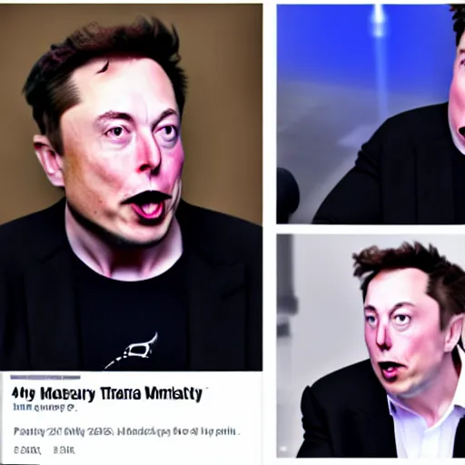 Image similar to 4 k highly detailed portrait face photography of elon musk yelling at his employees so hard that spit flies wearing a dress from lady gaga