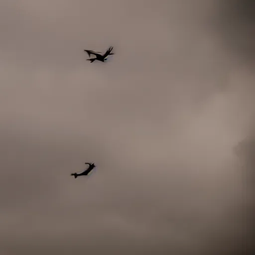 Image similar to running into the sky, 4k, post-processing, dramatic lighting, intense moment