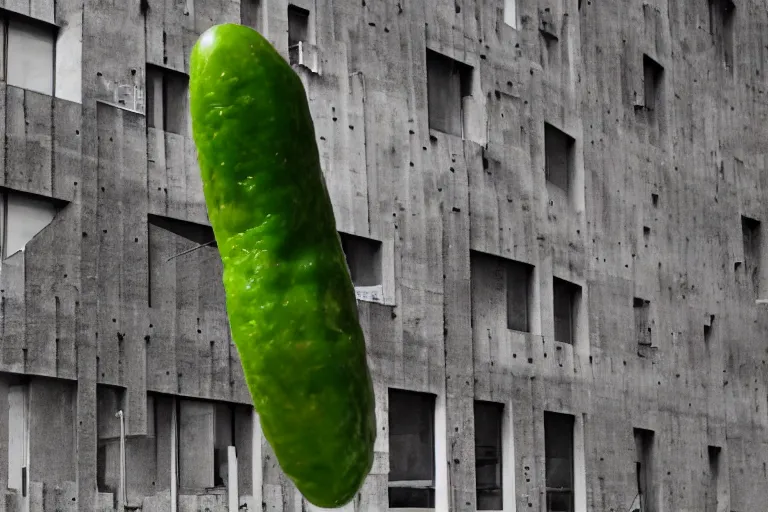 Image similar to brutalist structure in the shape of a jalapeno, urban photography