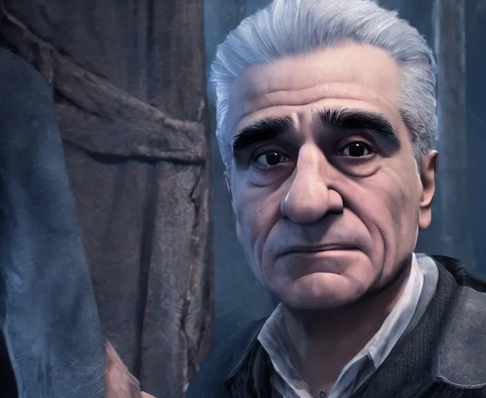 Image similar to screenshot of martin scorsese in until dawn ( 2 0 1 5 ), ps 5, 4 k, hi - res