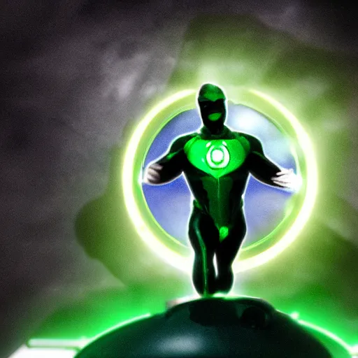 Prompt: A photo of green lantern performer by Jamie Foxx, highly detailed, 8K