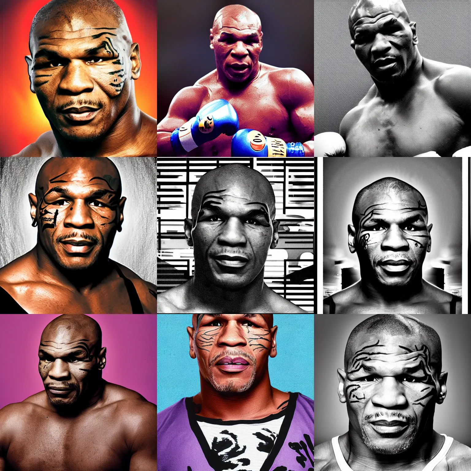 Prompt: Mike Tyson portrait with JPG artifacts