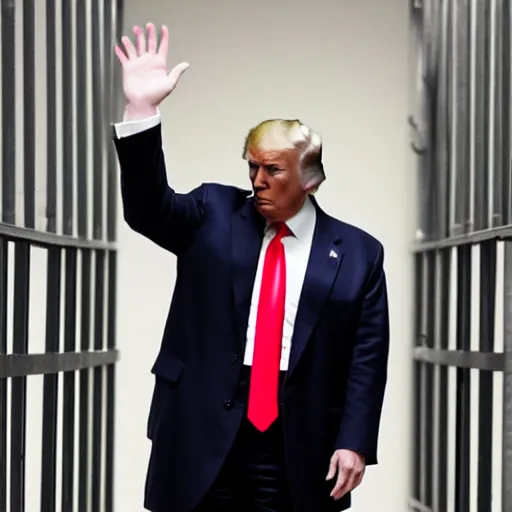 Image similar to photo of donald trump in prison