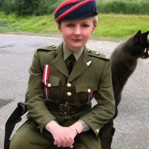 Prompt: cat dressed like british ww 2 soldier