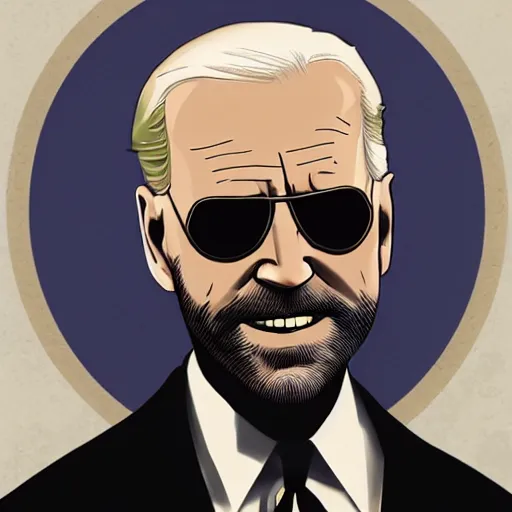 Image similar to Joe Biden, beard, eyepatch. Best of ArtStation.