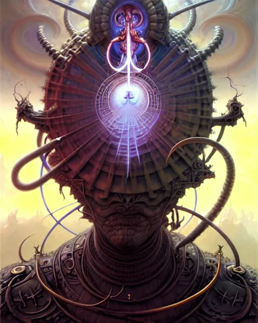 Image similar to the armies of heaven and hell, fantasy character portrait made of fractals facing each other, ultra realistic, wide angle, intricate details, the fifth element artifacts, highly detailed by peter mohrbacher, hajime sorayama, wayne barlowe, boris vallejo, aaron horkey, gaston bussiere, craig mullins