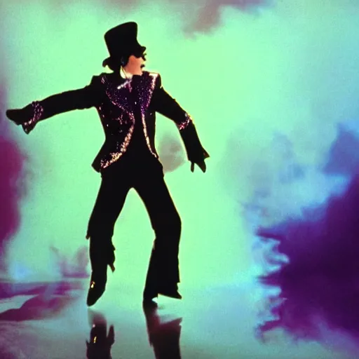 Prompt: awe inspiring Michael Jackson playing Willy Wonka 8k hdr movie still dynamic lighting