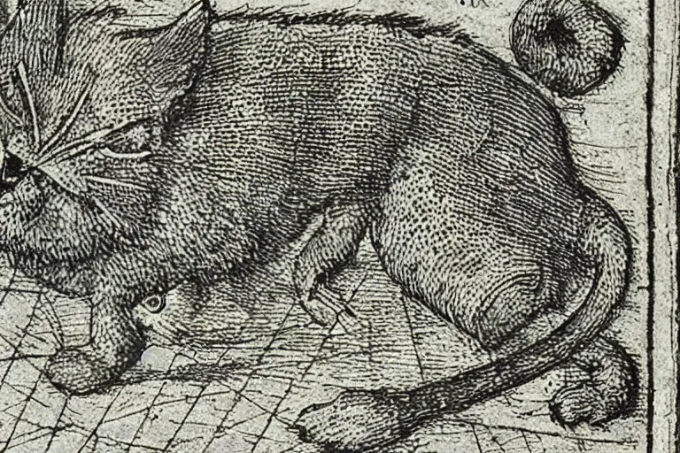 Image similar to Detail from Nuremberg Chronicle, 1493, of a cat, Liber Chronicarum illustration by Michael Wolgemut