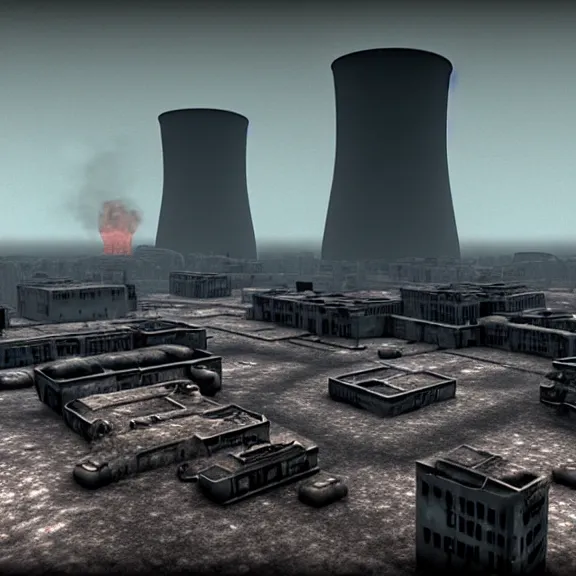 Prompt: dystopian nuclear wasteland