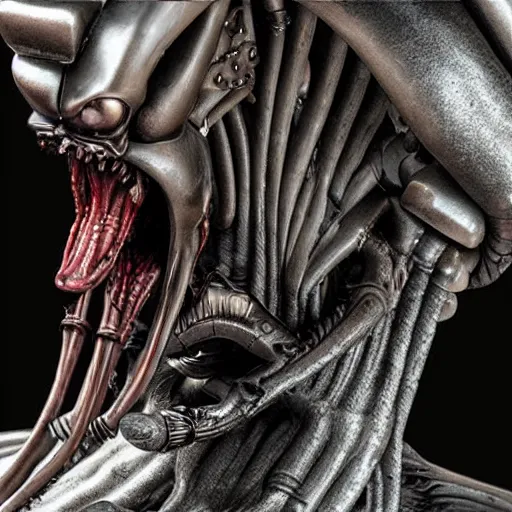 Prompt: photorealistic Giger-style statue xenomorph detailed