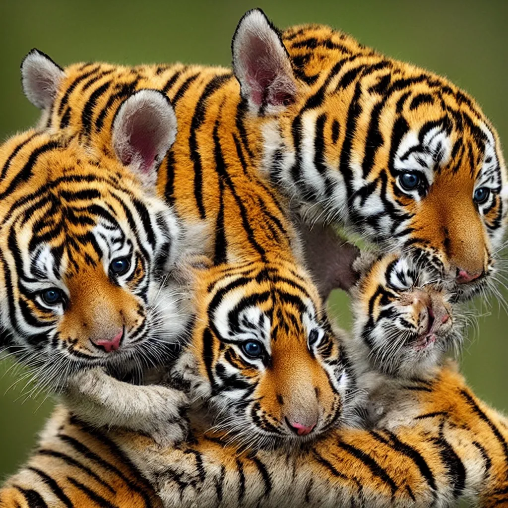 Image similar to baby harp tiger chimera, national geographic photo