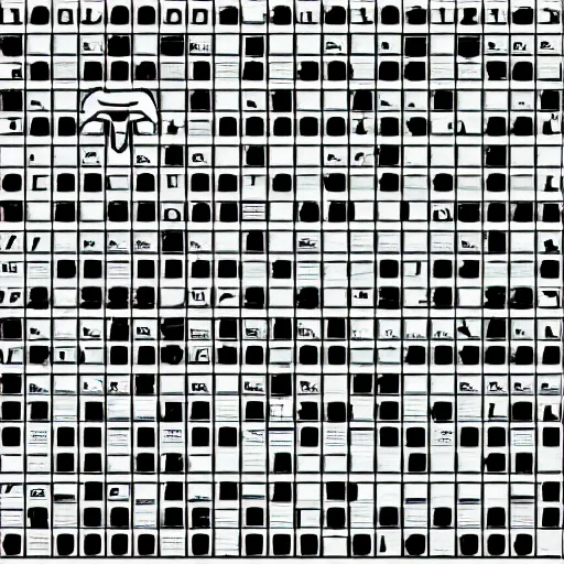 Image similar to evil face made out of binary code, on computer screen, old computer