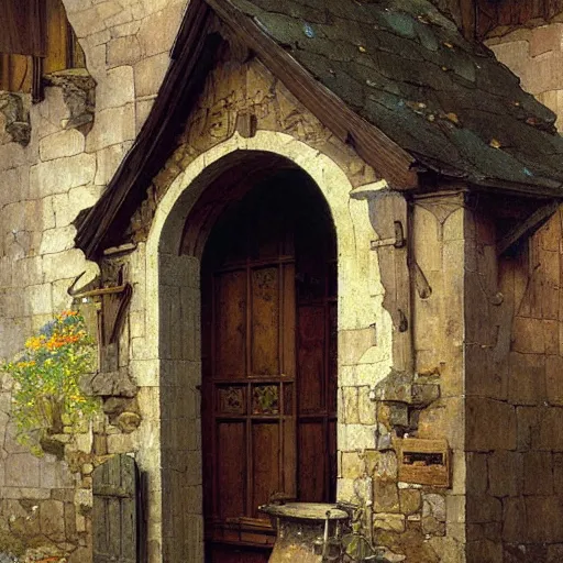 Prompt: an oak door in a medieval building with a terrible secret behind it by stanley artgerm lau, greg rutkowski, thomas kindkade, alphonse mucha, loish, norman rockwell.