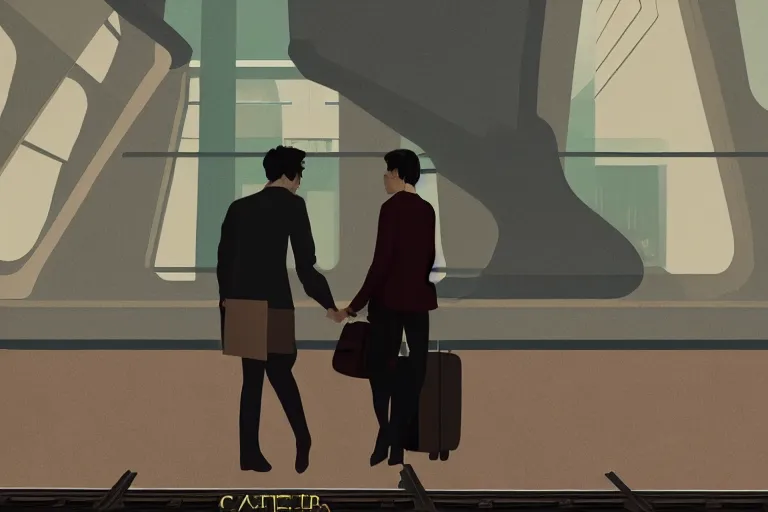 Image similar to vfx movie couple in a train station flat color profile