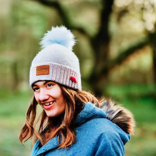 Prompt: a kiwi wearing a wooly hat! Ultra realistic! 25mm f/1.7 ASPH Lens!