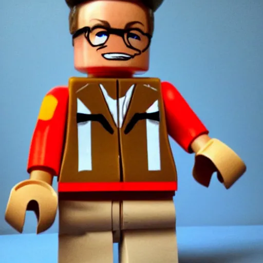 Image similar to the philosopher Edmund Husserl made out of Legos, photo realistic