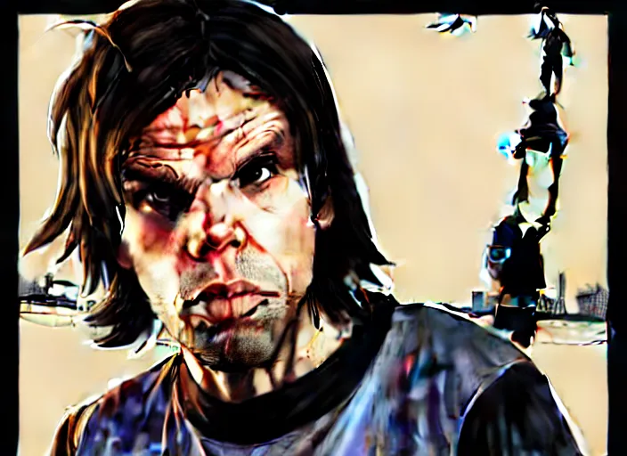 Prompt: Orelsan in a GTA V art by Stephen Bliss