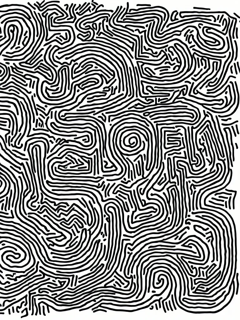 Prompt: continuous line gesture drawing, quick sketch inspired by keith haring, shantell martin, keith haring, elaine leon