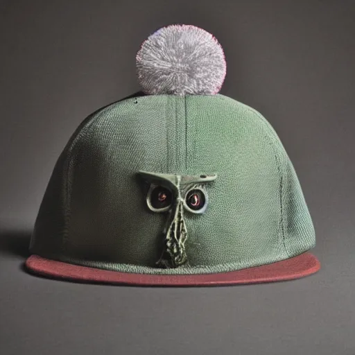 Prompt: ceaseless watcher, turn your gaze upon this wretched hat, horror, photograph