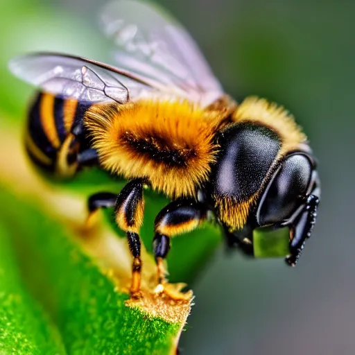 Prompt: macro photo, 4k, insect, bee, cinematic lightning, realistic, beautiful, detailed