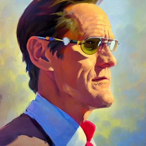 Image similar to greg manchess portrait painting of jim carrey as doctor eggman, medium shot, asymmetrical, profile picture, organic painting, sunny day, matte painting, bold shapes, hard edges, street art, trending on artstation, by huang guangjian and gil elvgren and sachin teng