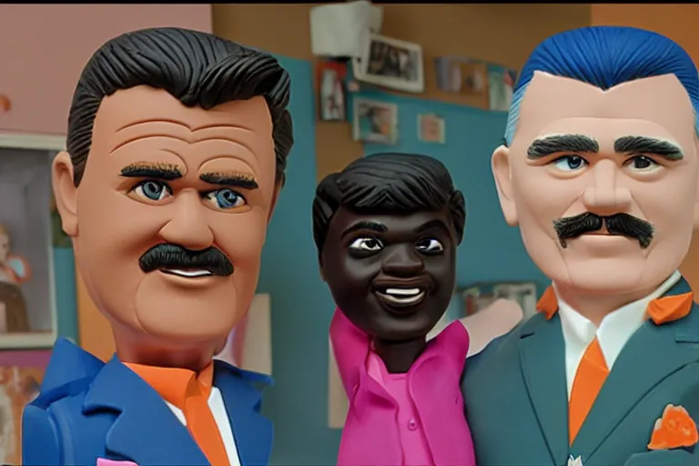 Image similar to still frame of Ditka and Walter Payton in barbie, by Jaap Buitendijk