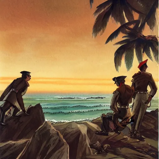 stout cortez with eagle eyes stared at the pacific and Stable