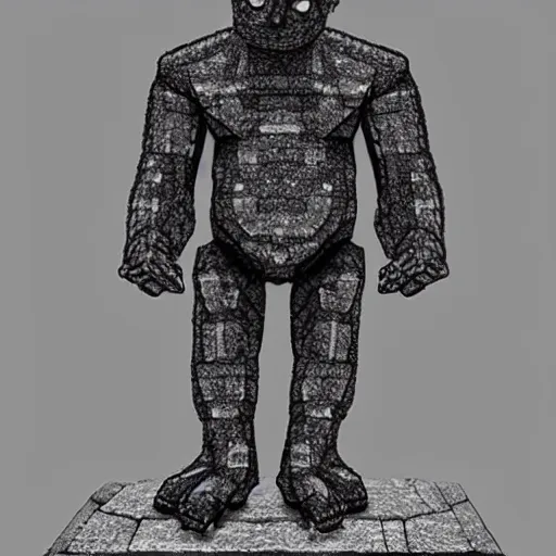 Image similar to a golem made out of diamond, realistic,