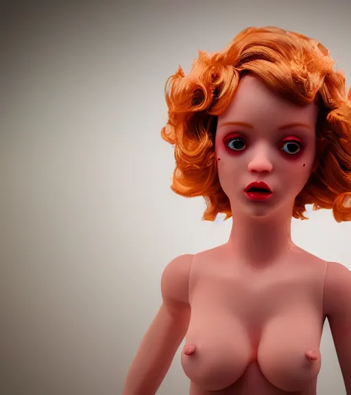 Prompt: melting, plastic doll, hair on fire, cinematic lighting, highly detailed 8 k