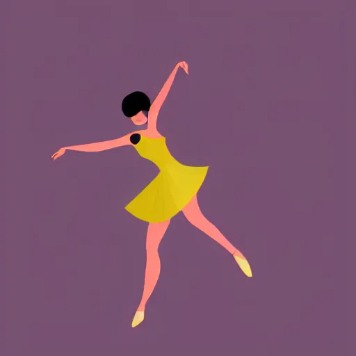 Image similar to a digital illustration of a beautiful woman dancing