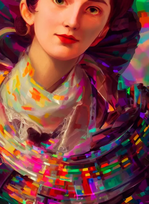 Image similar to Ada Lovelace, full of colour, cinematic lighting, trending on artstation, 4k, hyperrealistic, focused, extreme details, cinematic, masterpiece