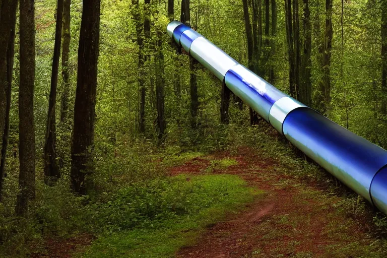 Image similar to long shiny fantasy tube in a forest