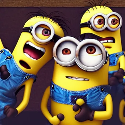 Image similar to minions at the club drinking having a fun time