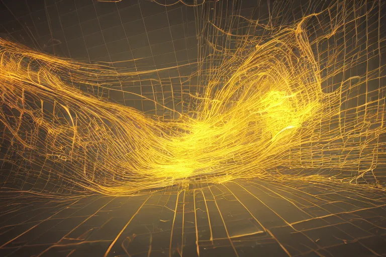 Image similar to x - particles, octane render, cinema 4 d