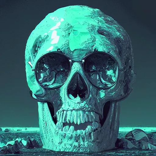 Image similar to portrait_of_a_melting_skull._intricate_abstract._intricate_artwork._by_Tooth_Wu_wlop_beeple_dan_mumford._octane_render_trending_on_artstat