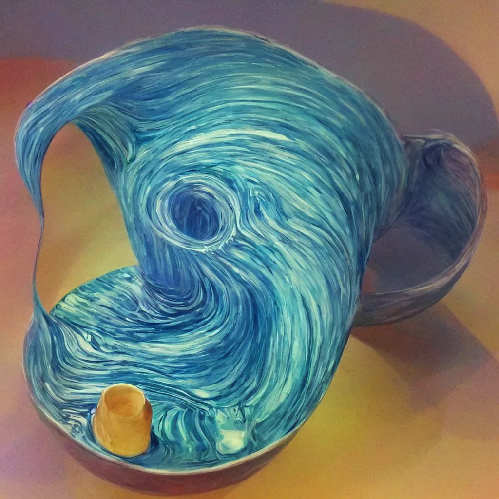 Image similar to wave formed in a cup, art station, conceprt art