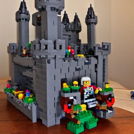 Image similar to castle greyskull made out of legos